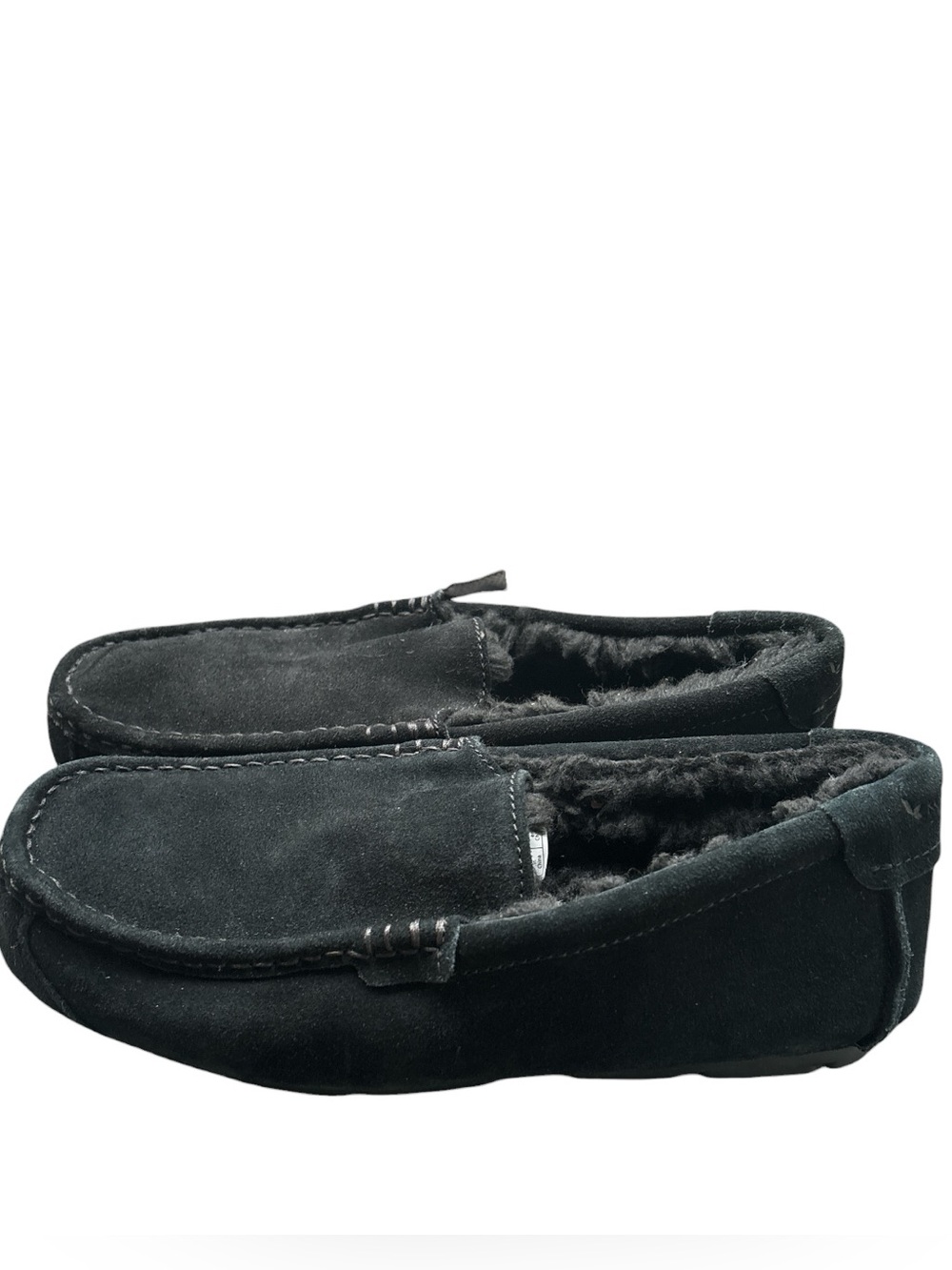 Koolaburra by Ugg Black Tipton Suede Slip-On Moccasin Loafers faux shearling
